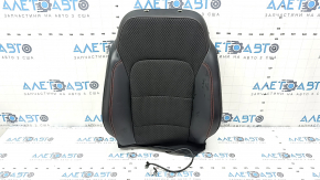 Tapițerie spătar scaun șofer Ford Escape MK4 23-24 combinație piele + stofă, neagră cu cusături roșii, încălzită