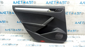 Ornamente ușă spate stânga VW Passat b8 16-19 USA negru cu inserție neagră din plastic, cotiera piele, ornament gri lucios, zgâriat