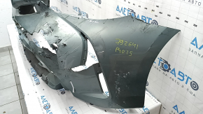 Бампер передний голый Toyota Prius V 15-17 рест, зеленый, сломан, прижат
