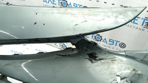 Бампер передний голый Toyota Prius V 15-17 рест, зеленый, сломан, прижат