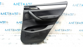 Ornamente ușă spate dreapta complete BMW X3 F25 11-17 piele neagră fără cortină, cotiera piele neagră, inserții piele neagră, ornament gri, zgârieturi