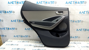 Ornamente ușă spate stânga Hyundai Santa FE Sport 13-16 negru cu inserție gri din plastic, cotiera piele, zgârieturi