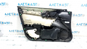 Обшивка двери карточка передняя правая Honda Civic X FC 16-21 4d черная, с беж вставкой, подлокотник ткань черный, царапины