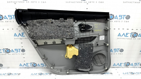 Обшивка двери карточка задняя правая Toyota Prius V 15-17 серая, подлокотник велюр серый, с ручкой, царапины, под чистку, надломано крепление
