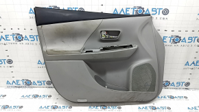 Обшивка двери карточка передняя левая Toyota Prius V 12-17 серая, подлокотник велюр серый, с ручкой, царапины, под химчистку