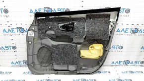 Обшивка двери карточка передняя левая Toyota Prius V 12-17 серая, подлокотник велюр серый, с ручкой, царапины, под химчистку