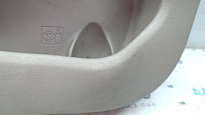 Ornamente ușă față stânga Kia Optima 11-16 bej, cu inserție bej, strat protector gri, cotiera din piele, zgârieturi, pentru curățare