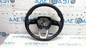 Руль голый Audi Q5 80A 18-20 кожа, серый, без кнопок и лепестков, с подогревом, царапины, тычки