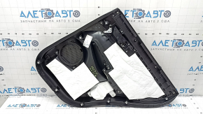 Ornamente ușă spate stânga complete Mitsubishi Outlander 22-25 negru, cotiera și inserție piele cu cusături gri negru, ornament negru lucios cu crom, zgârieturi