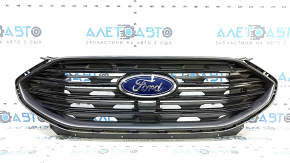 Решетка радиатора grill Ford Edge 19-24 в сборе со значком, молдинги черный глянец