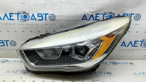 Фара передняя левая в сборе Ford Escape MK3 17-19 рест галоген+led светлая, без крепления, под полировку