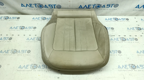 Подушка водительского сиденья Audi Q5 80A 18-20 кожа, бежевая, подогрев, под чистку, обрезана фишка, примята