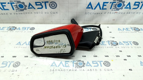 Зеркало боковое левое в сборе Ford Mustang mk6 15-23 7 пинов, складывание, поворотник, подогрев, красное