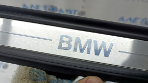 Ornament prag ușă față stânga exterior BMW 3 G20 19-24 cromat, inscripție BMW, zgârieturi, crăpătură în fixare
