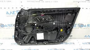 Обшивка двери карточка передняя левая BMW 3 G20 19-26 черная, вставка кожа черная, с ручкой, с подсветкой, с хром вставкой и сеткой динамика, под память, примята