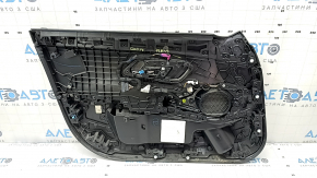 Ornamente ușă față dreapta BMW 3 G20 19-24 negru, inserție piele neagră, cu mâner, cu iluminare din spate, cu inserție cromată și plasă difuzor, zgârieturi