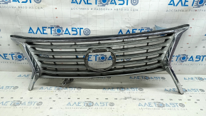 Grila radiatorului Lexus RX350 RX450H 13-15, crăpată, crom umflat, bare