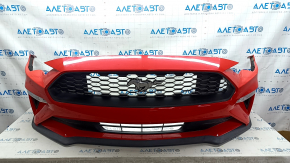 Бампер передний всборе Ford Mustang mk6 18-23 рест, красный, царапины, потертоси, песок, тычки
