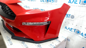 Бампер передний всборе Ford Mustang mk6 18-23 рест, красный, царапины, потертоси, песок, тычки