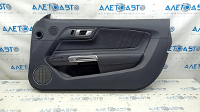 Ornamente ușă față dreapta Ford Mustang mk6 17-23 negru, inserție piele neagră, cotiera piele neagră, zgârieturi