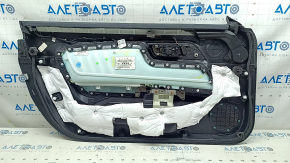 Ornamente ușă față dreapta Ford Mustang mk6 17-23 negru, inserție piele neagră, cotiera piele neagră, zgârieturi