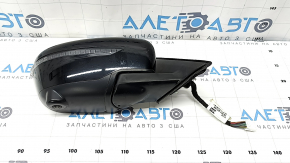 Зеркало боковое правое в сборе Nissan Rogue 17-20 15 пинов, черное, подогрев, поворотник, камера