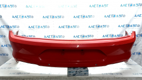 Бампер задний голый Ford Mustang mk6 18-23 под парктроники, красный, надломано крепление, примят, царапины