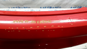 Бампер задний голый Ford Mustang mk6 18-23 под парктроники, красный, надломано крепление, примят, царапины