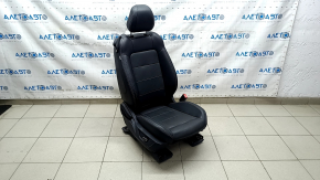 Scaun pasager Ford Mustang mk6 15-23 cu airbag, electric + mecanic, coupe, negru, piele, perforat, daune provocate de apă, motoarele nu funcționează, necesită curățare