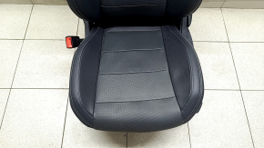 Водительское сидение Ford Mustang mk6 15-23 с airbag, электро+механическое, купе, черное, кожа, с перфорацией, с подогревом, обдувом, повреждение водой не работают моторчики, под чистку