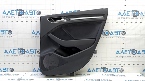 Обшивка двери карточка задняя правая Audi A3 8V 15-20 4d, 5d, с ручкой, черная, царапина