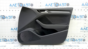 Обшивка двери карточка передняя правая Audi A3 8V 15-20 4d, 5d, с ручкой, черная