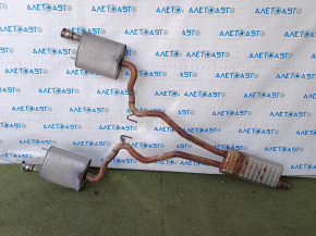 Выпускная трасса в сборе Ford Mustang mk6 15-23 2.3T резонатор с бочками, ржавая