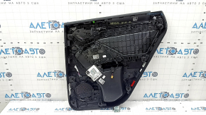 Ornamente ușă spate stânga complete Audi Q3 83A 19-25 negru, inserție piele neagră, cotiera piele maro, ornamentele cromate, zgârieturi