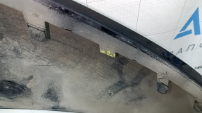 Губа переднего бампера Audi Q3 83A 19-23 S-Line, черная, вмятины, царапины, сломаны крепления
