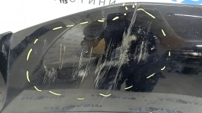Губа переднего бампера Audi Q3 83A 19-23 S-Line, черная, вмятины, царапины, сломаны крепления