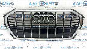 Решетка радиатора grill в сборе Audi Q3 83A 19-25 черный глянец с матовый хром, песок