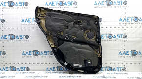 Ornamente ușă spate dreapta BMW X1 F48 16-22 negru, inserție piele neagră, cotiera piele neagră, cu mâner, ornament negru lucios, cu iluminare din spate