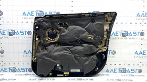 Ornamente ușă față stânga BMW X1 F48 16-22 negru, inserție piele neagră, cotiera piele neagră, cu mâner, ornament negru lucios, cu iluminare din spate