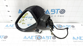 Зеркало боковое левое в сборе Audi Q3 83A 19-25 6+2 пинов, поворотник, подогрев, BSM, черное, царапина