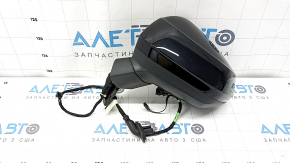 Зеркало боковое левое в сборе Audi Q3 83A 19-25 6+2 пинов, поворотник, подогрев, BSM, черное, царапина