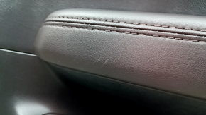 Ornamente ușă spate dreapta Mazda CX-5 17-23 negru, cotiera piele maro, ornamente cu ornament cromat