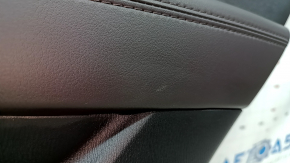 Ornamente ușă spate dreapta Mazda CX-5 17-23 negru, cotiera piele maro, ornamente cu ornament cromat