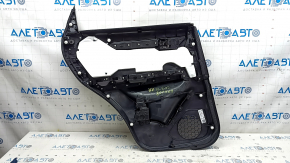 Ornamente ușă spate dreapta Mazda CX-5 17-23 negru, cotiera piele maro, ornamente cu ornament cromat