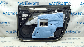 Обшивка двери карточка передняя левая Ford Fusion mk5 17-20 черная, подлокотник кожа, царапины,