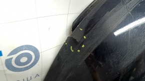 Губа заднего бампера Ford Fusion mk5 13-18 под 1 трубу, черная, потерта, треснута, царапины, примята