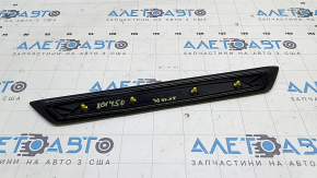 Prag exterior față stânga BMW X1 F48 16-22 negru cu bandaj cromat X-line, Sport-line, crom decojit, zgârieturi