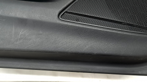 Обшивка двери карточка передняя левая Mazda 6 18-21 черная, подлокотник и вставка кожа черная, молдинг серый с хром, потерта