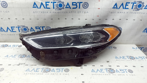 Фара передняя левая в сборе Ford Fusion mk5 17-20 LED, с DRL, с блоком, сколы, царапины, потерта