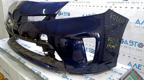 Бампер передний голый Toyota Prius 30 13-15 рест синий, прижат, царапины